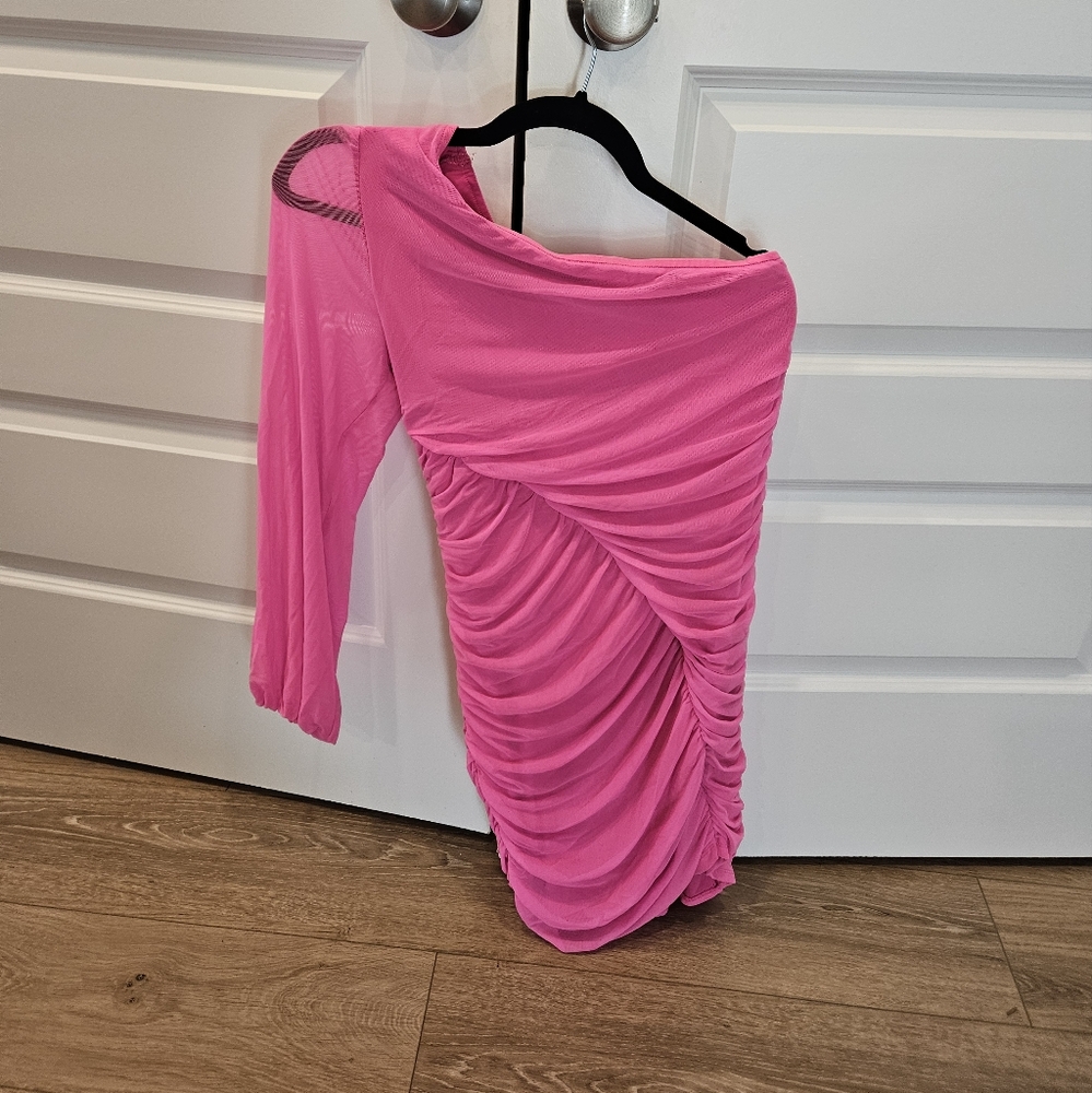 Pink Ruched Dress